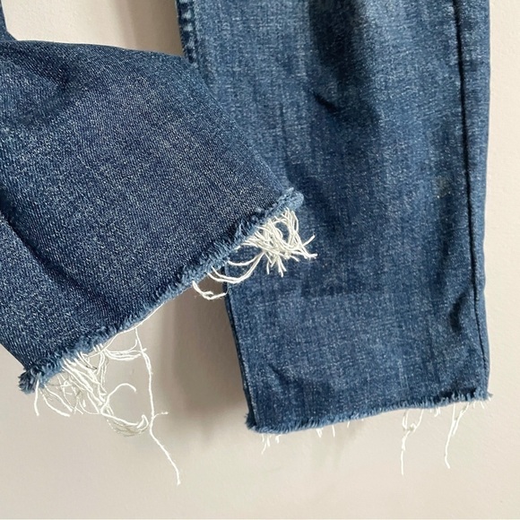 MOTHER High Waisted Rider Ankle Fray Distressed Cropped Skinny Jeans - 28" - Picture 7 of 14